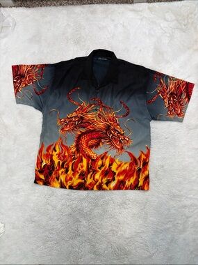 No Boundaries double dragon button down